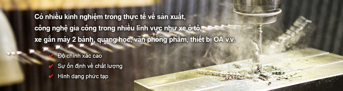 Có nhiều kinh nghiệm trong thực tế về sản xuất, công nghệ gia công trong nhiều lĩnh vực như xe ô tô, xe gắn máy 2 bánh, quang học, văn phòng phẩm, thiết bị OA v.v.